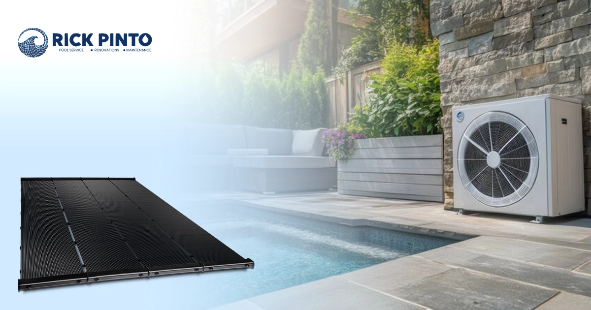 A solar pool heater and heat pump system for swimming pools.
